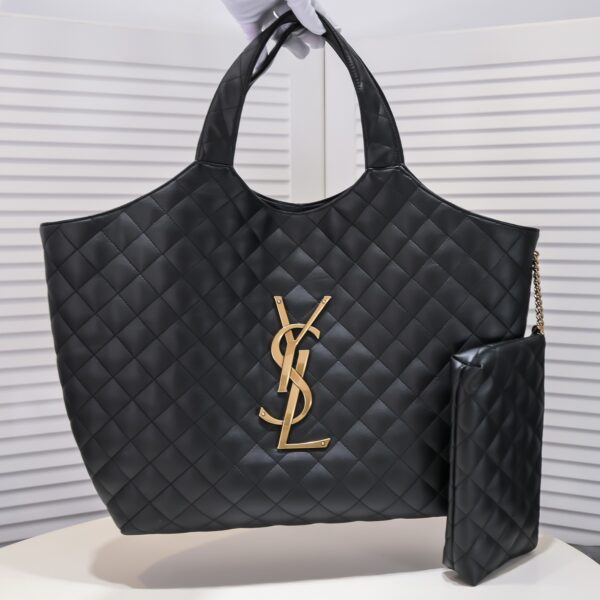 SAINT LAURENT ICARE MAXI SHOPPING BAG IN QUILTED BLACK 58CM 698651AAANG1000 - Image 5