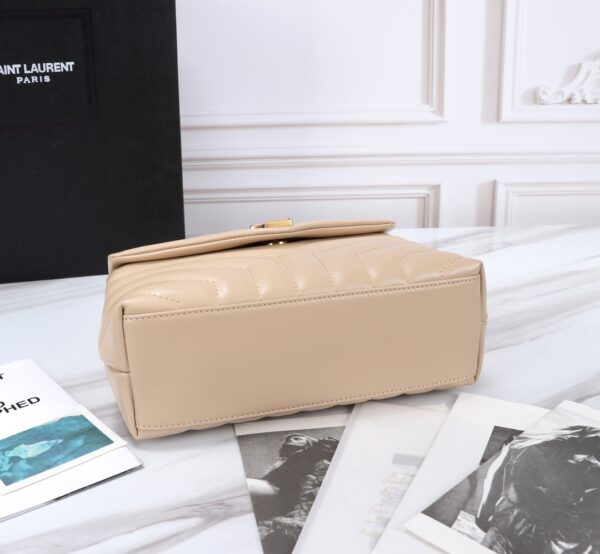SAINT LAURENT LOULOU SMALL CHAIN BAG IN MATELASSÉ Y DARK BEIGE GOLD 25CM 494699DV7272721 - Image 3