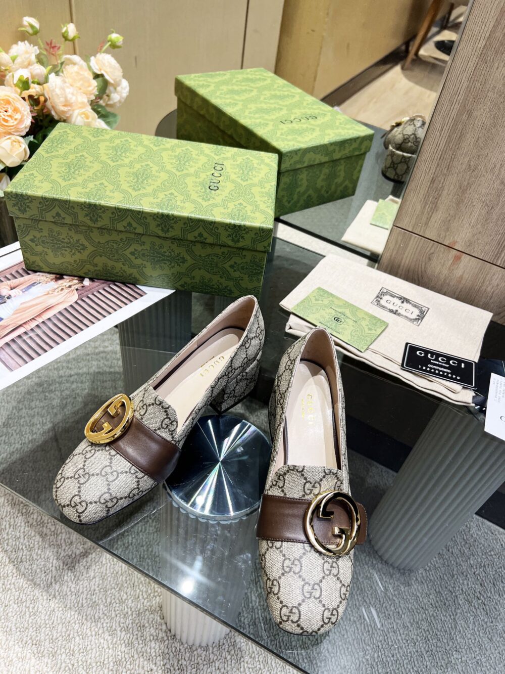 GUCCI WOMEN'S BLONDIE PUMP BEIGE ‎701711 9I650 9769 - Image 4
