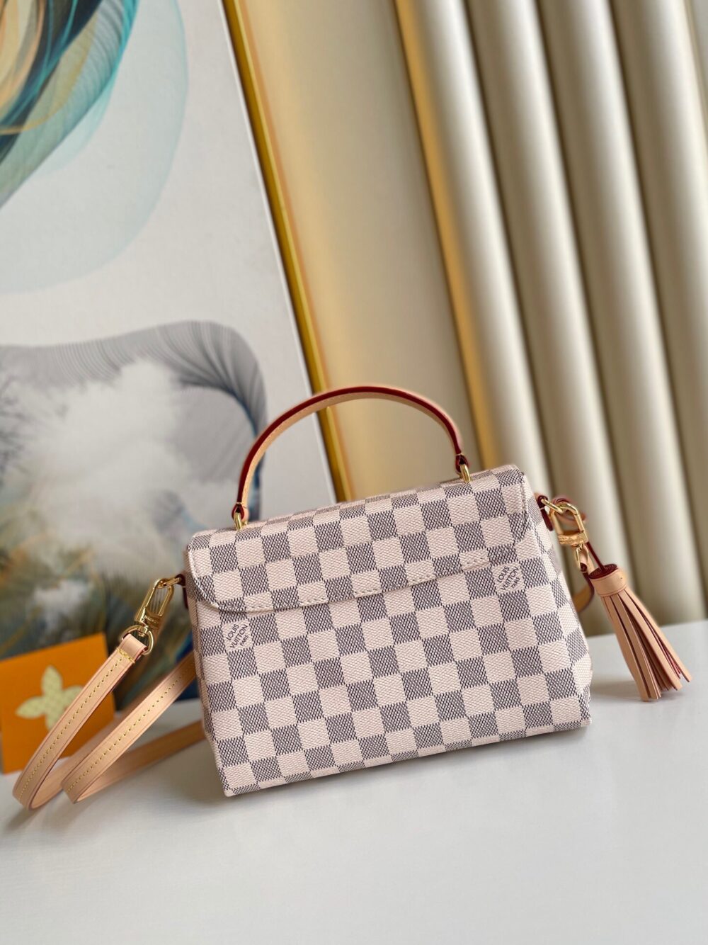 LOUIS VUITTON CROISETTE DAMIER AZUR CANVAS 25CM N41581 - Image 4