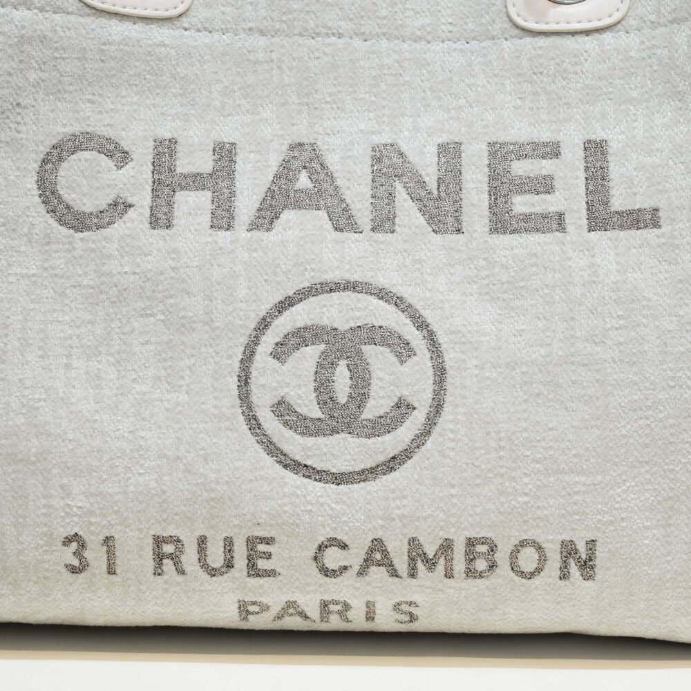 CHANEL SMALL DEAUVILLE CANVAS TOTE 34CM - Image 5