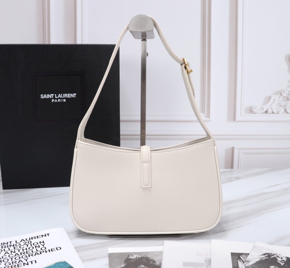 SAINT LAURENT LE 5 À 7 HOBO BAG IN SMOOTH LEATHER WHITE 23CM 6572282R20W9207 - Image 4