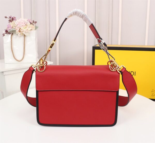 FENDI KAN I F LOGO RED BAG 25CM - Image 4