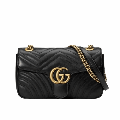Gucci Marmont Medium Matelassé Shoulder Bag Black 26cm 443496 DTDIT 1000