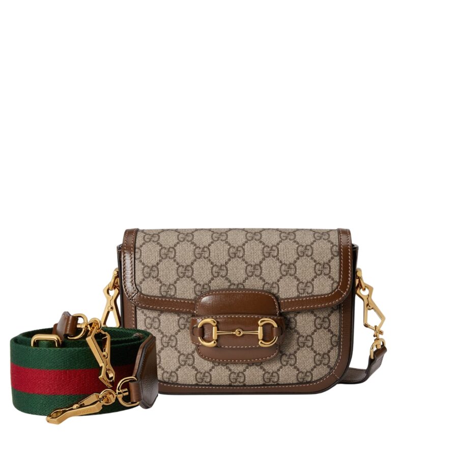 GUCCI HORSEBIT 1955 SMALL SHOULDER BAG GG SUPREME CANVAS BEIGE BROWN 20CM 658574 HUHHG 8565