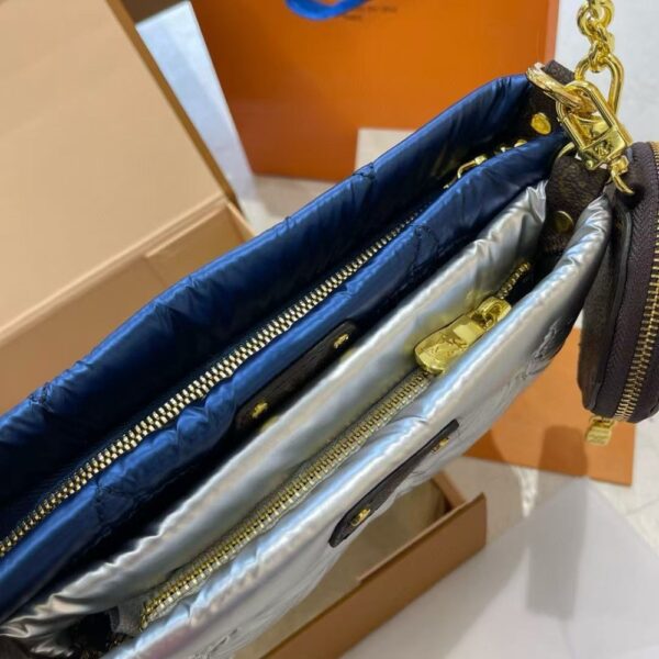 LOUIS VUITTON MAXI MULTI POCHETTE ACCESSOIRES NAVY AND SILVER 23CM M21057 - Image 5