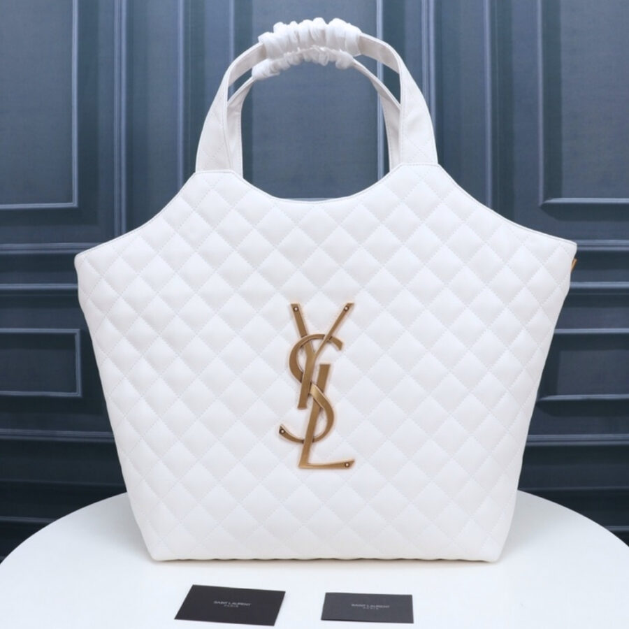 Alternative view of Saint Laurent Icare Maxi Shopping Bag In Quilted White 50Cm