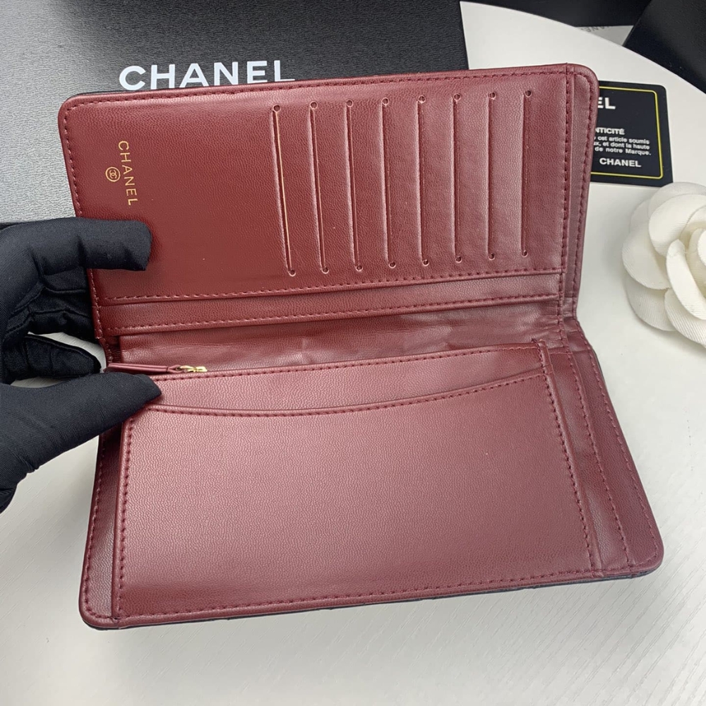 CHANEL QUILTED CLASSIC LONG FLAP WALLET BLACK 19CM - Image 5