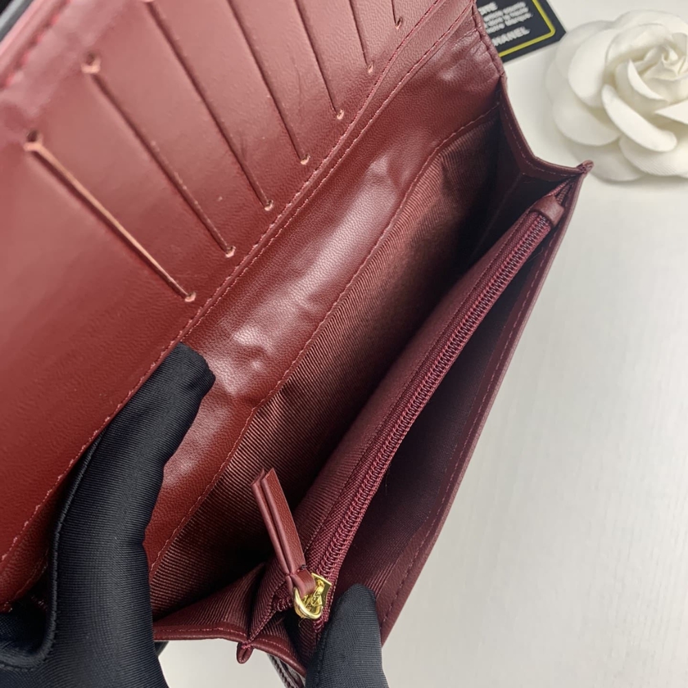 CHANEL QUILTED CLASSIC LONG FLAP WALLET BLACK 19CM - Image 6