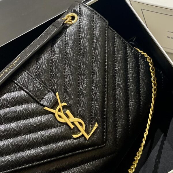 SAINT LAURENT CASSANDRE MATELASSÉ LEATHER FLAP BAG BLACK 24CM - Image 7