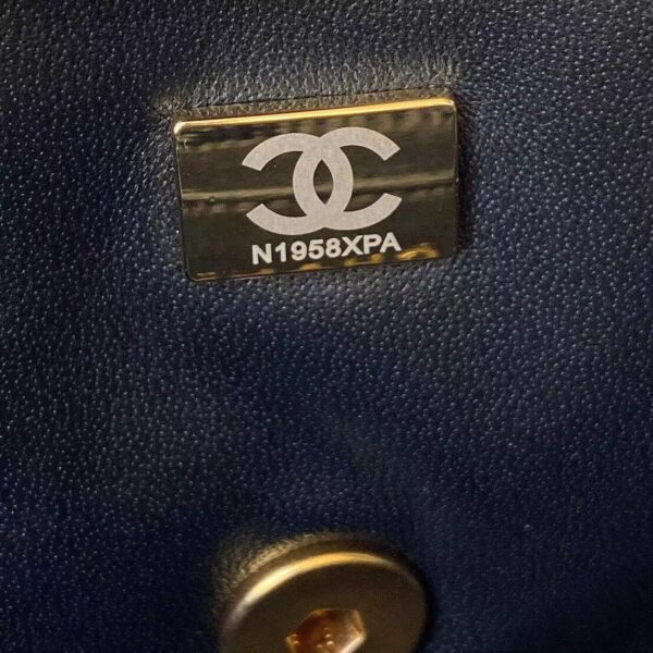 CHANEL MINI FLAP BAG WITH TOP HANDLE BLACK AS2431 - Image 6