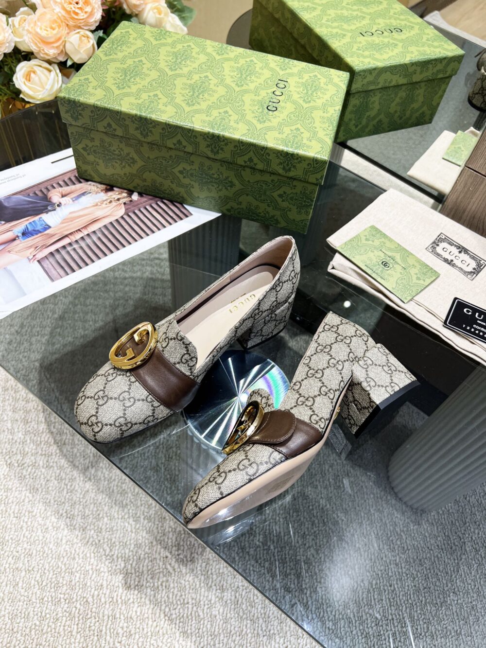 GUCCI WOMEN'S BLONDIE PUMP BEIGE ‎701711 9I650 9769 - Image 7