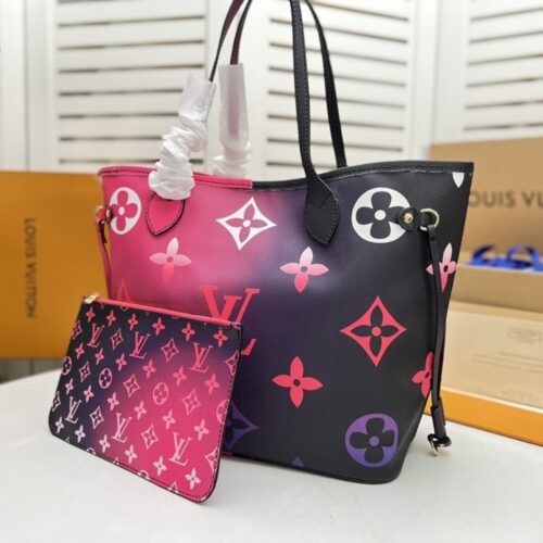 Alternative view of Louis Vuitton Neverfull MM Monogram Canvas Tote Bag Midnight Fuchsia 31cm M20511