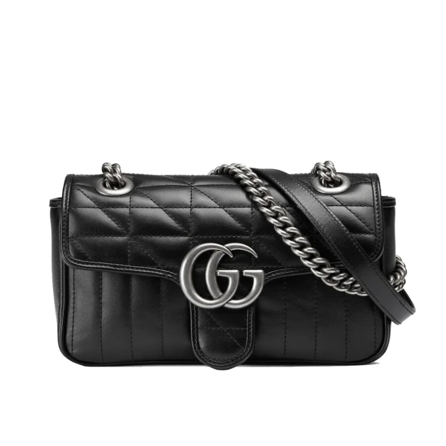 GUCCI GG MARMONT MINI SHOULDER BAG BLACK 22CM 446744 UM8AN 1000