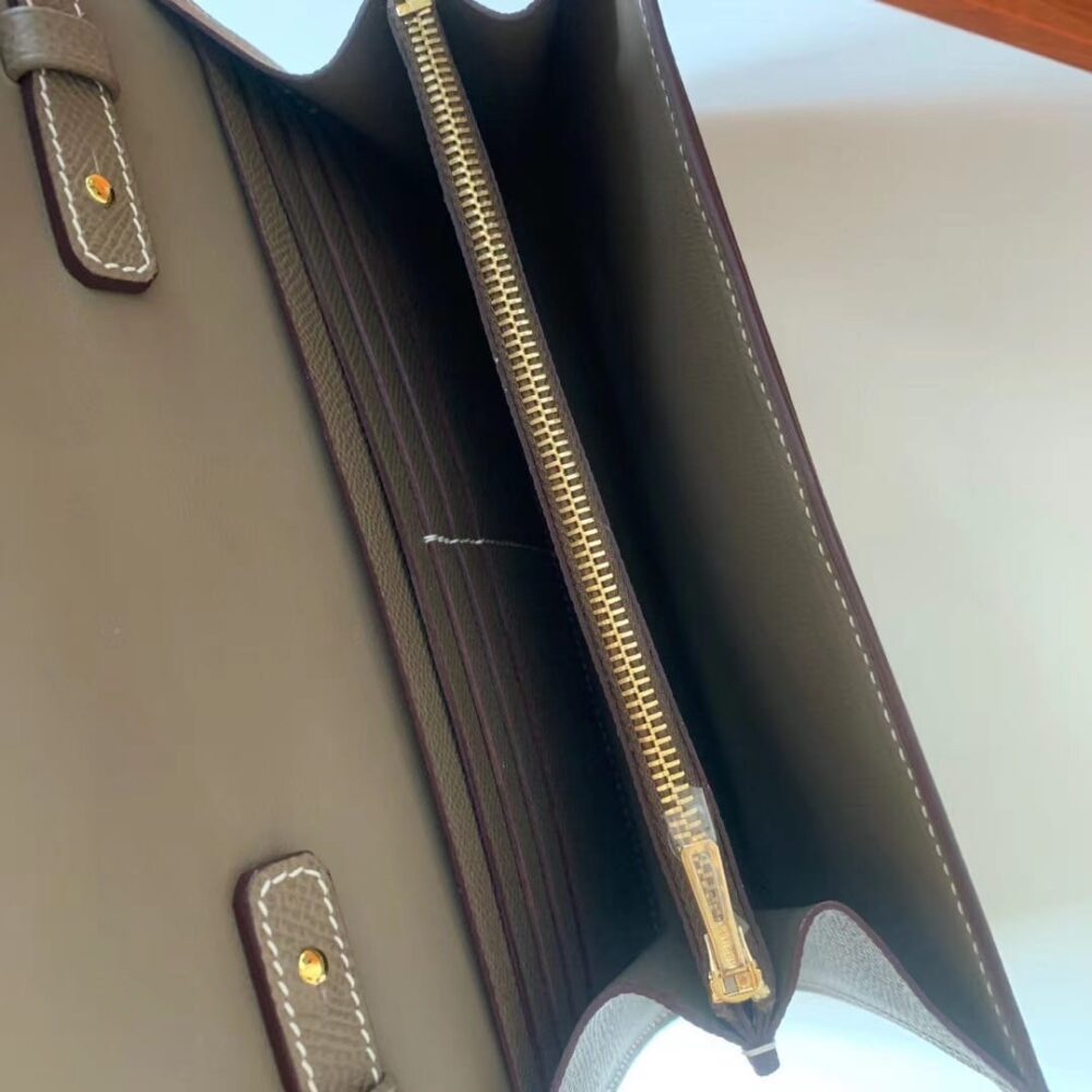 HERMES CONSTANCE LONG TO GO WALLET GRAY 20CM H080125CK18 - Image 4