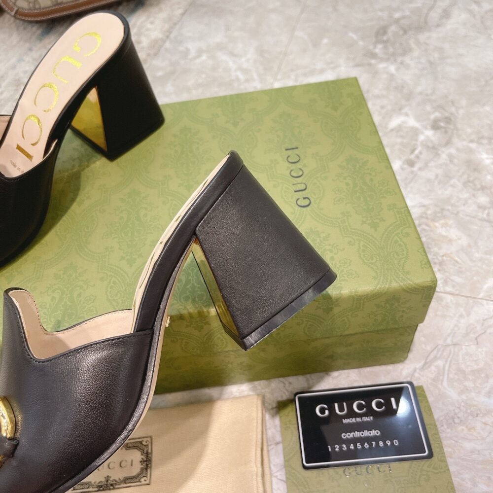 GUCCI WOMEN'S SLIDE SANDAL WITH HORSEBIT BLACK 655412 BKO00 1000 - Image 7