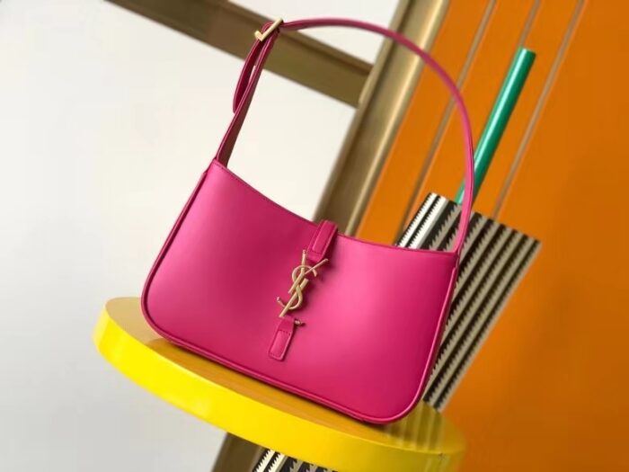 Alternative view of Saint Laurent Le 5 À 7 Hobo Bag In Smooth Leather Pink 25Cm