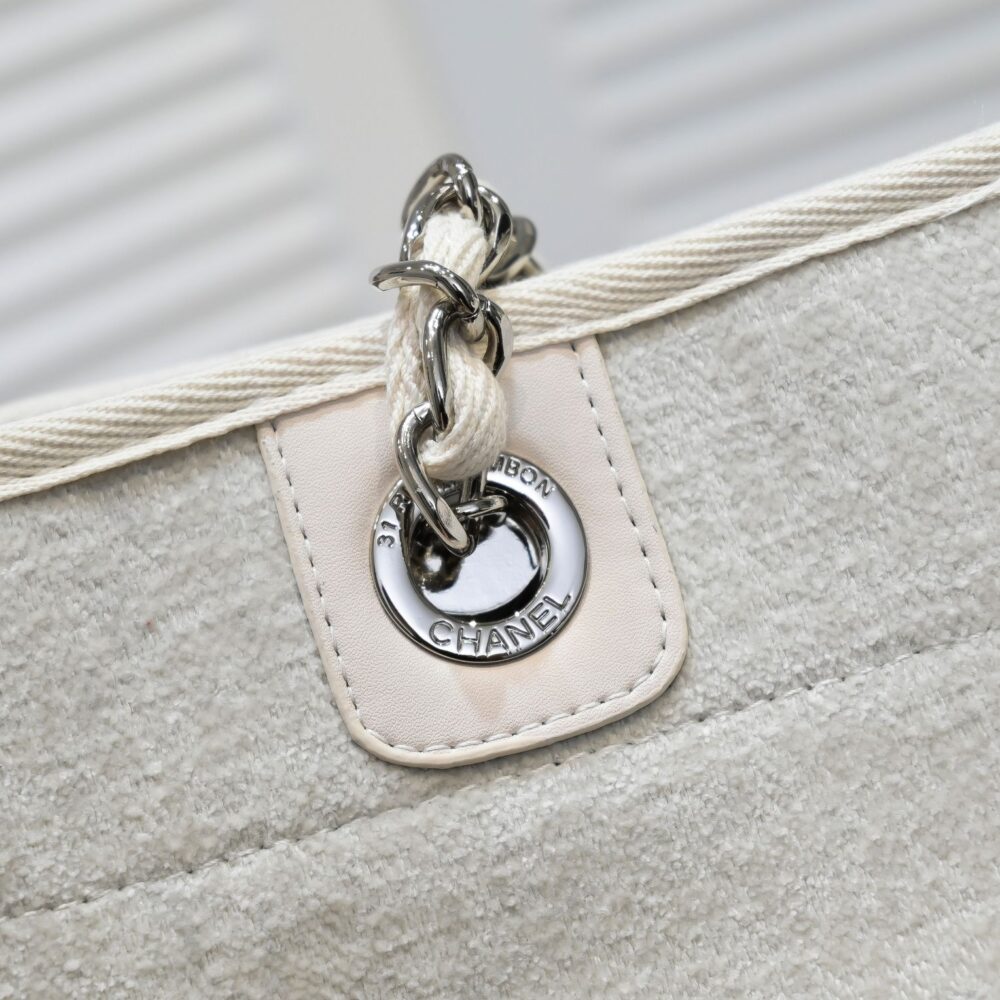 CHANEL SMALL DEAUVILLE CANVAS TOTE 34CM - Image 6