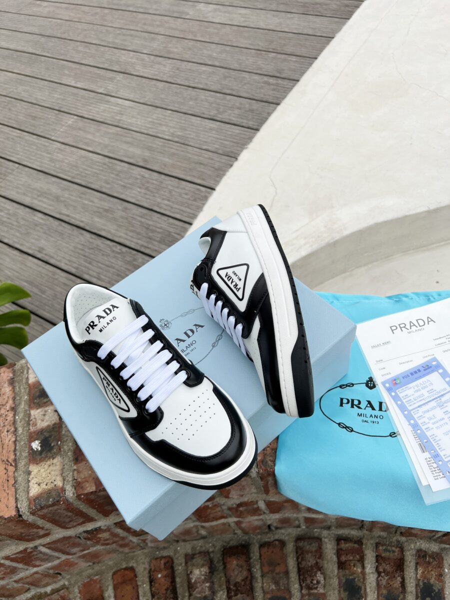 Alternative view of Prada District Leather Sneaker Black White 1E790M 3Lj6 F0964 F 030