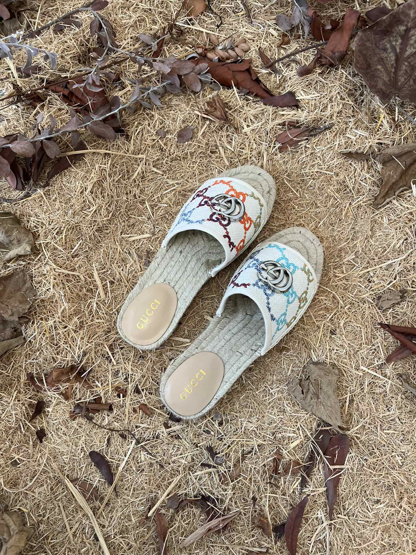 Gucci Women's GG Multicolor Slip On Espadrille Slide Sandals 678037 UFT70 8470 - Image 10