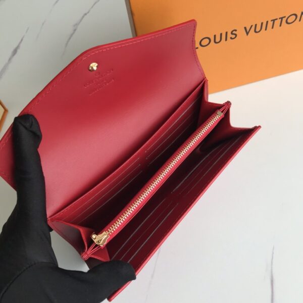 LOUIS VUITTON SARAH MONOGRAM WALLET RED 19CM - Image 9
