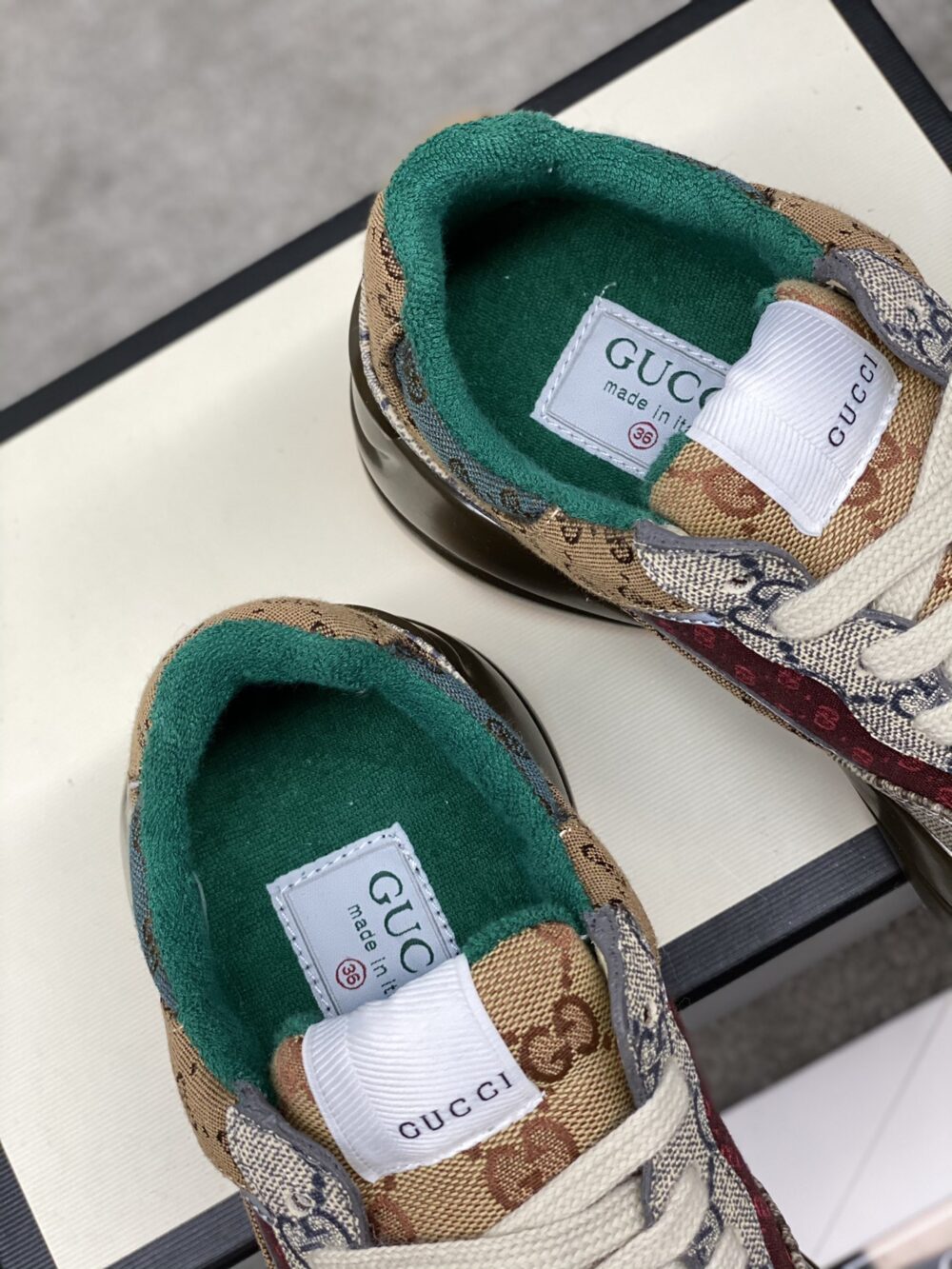 GUCCI WOMEN'S GG RHYTON SNEAKER ‎619891 99WG0 6060 - Image 2