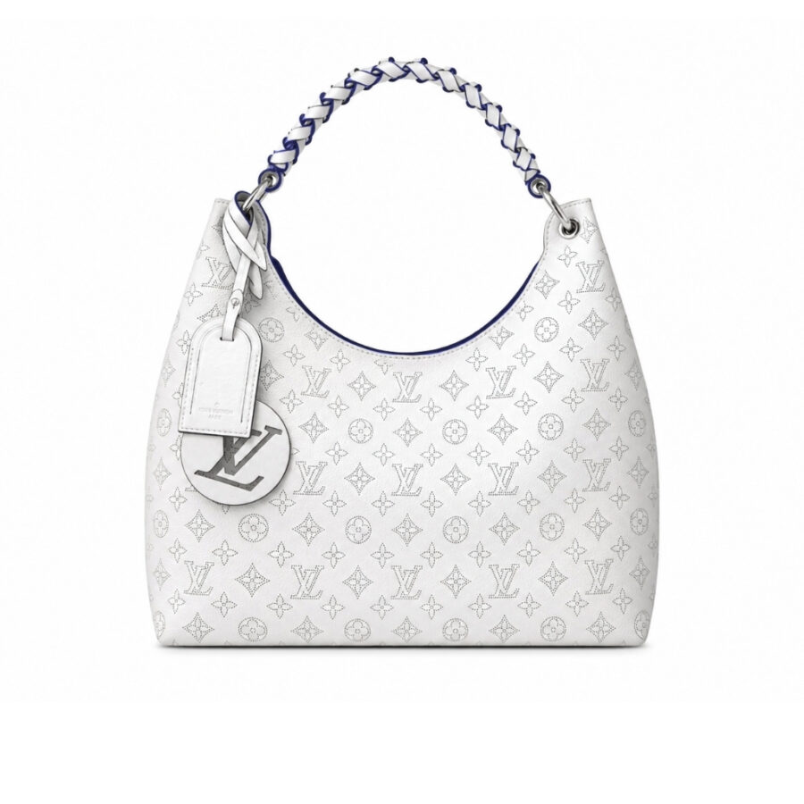 Louis Vuitton Carmel Hobo Mahina Leather White 40Cm M57572