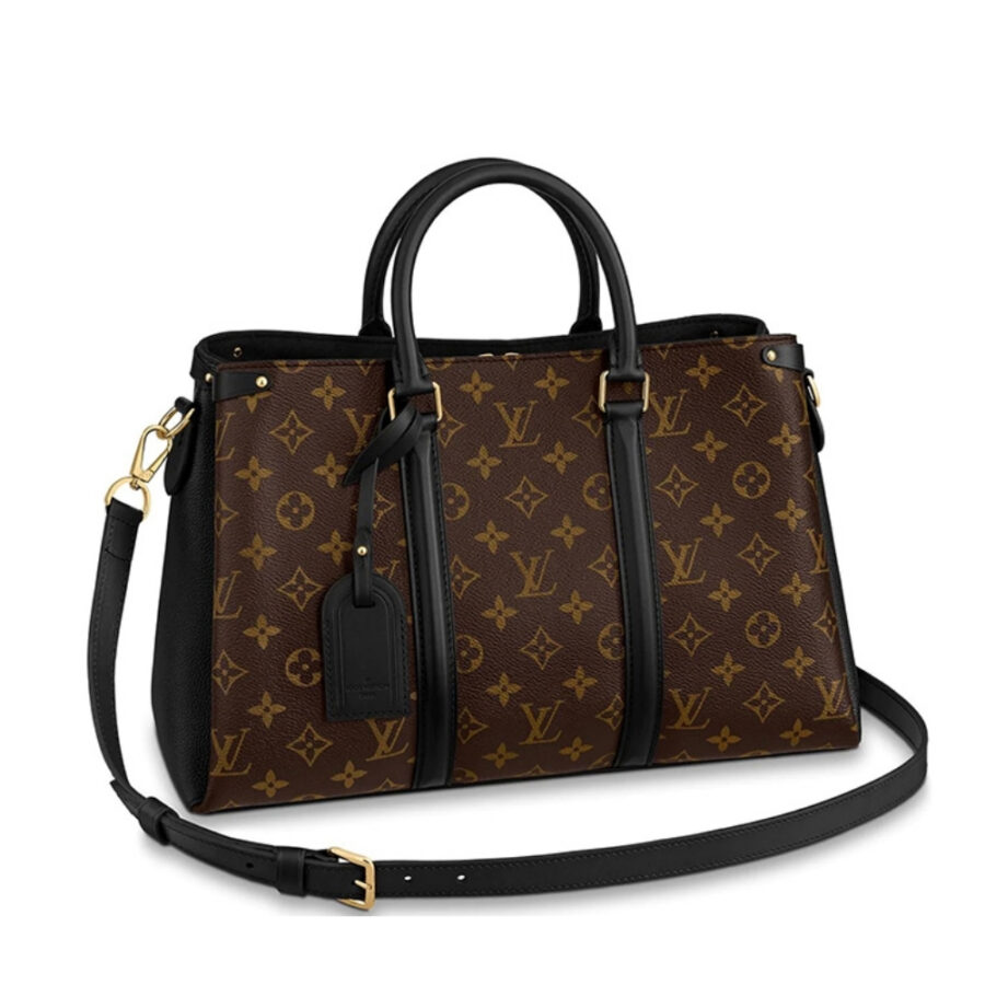 LOUIS VUITTON SOUFFLOT MM BAG MONOGRAM CANVAS BLACK 36CM M44817