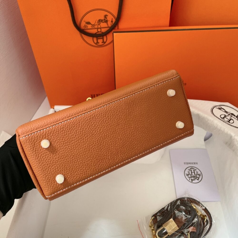 HERMES KELLY SELLIER ROUGE EPSOM GOLD HARDWARE BROWN 20CM - Image 2