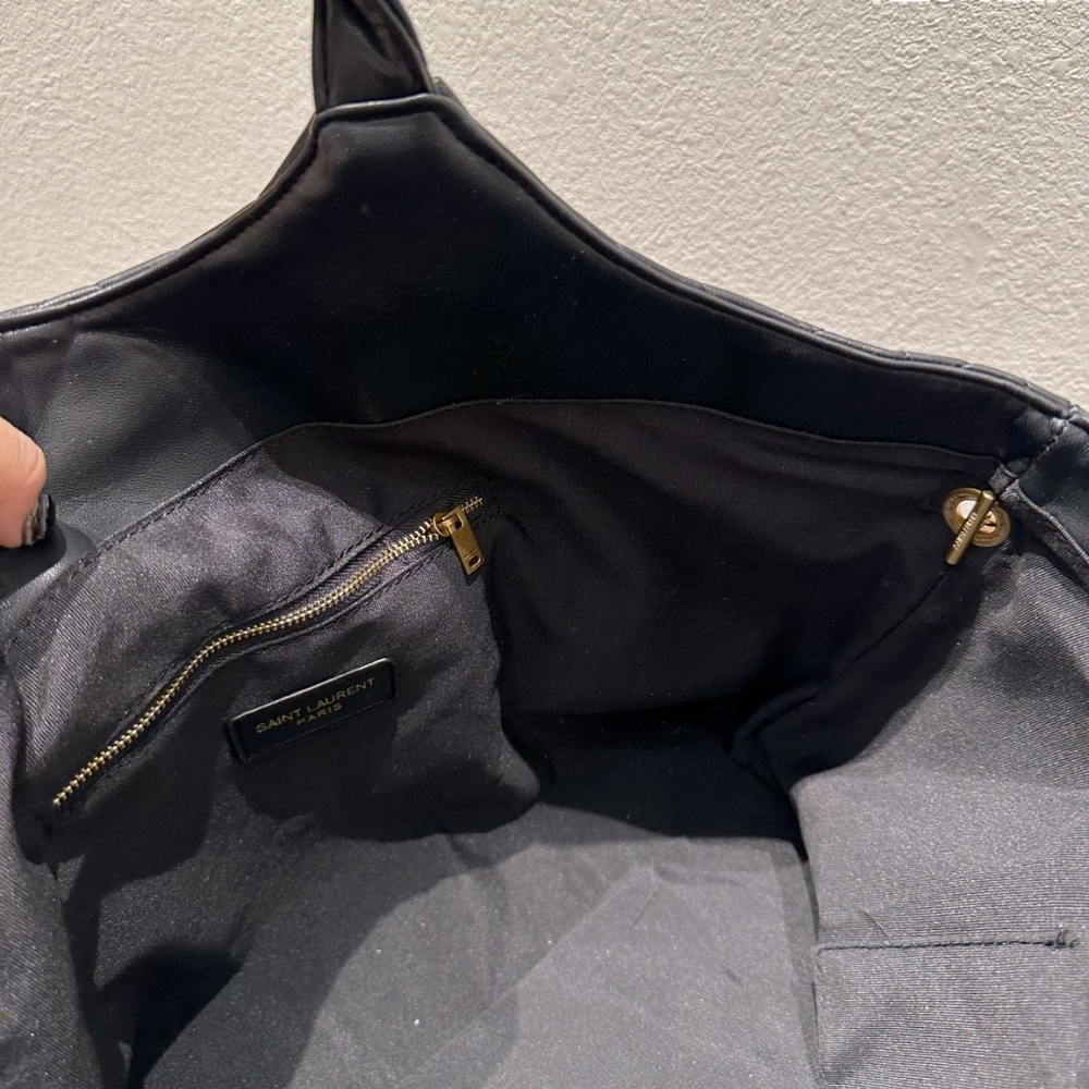 Saint Laurent Icare Shopping Bag In Quilted Gold Hardware Black 40Cm - Image 4