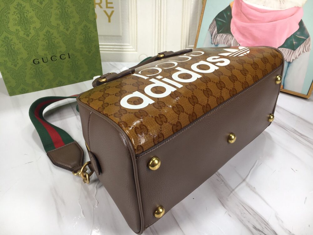 GUCCI x ADIDAS MINI DUFFLE BAG BROWN 31.5CM 702397 UVSFT 7268 - Image 3