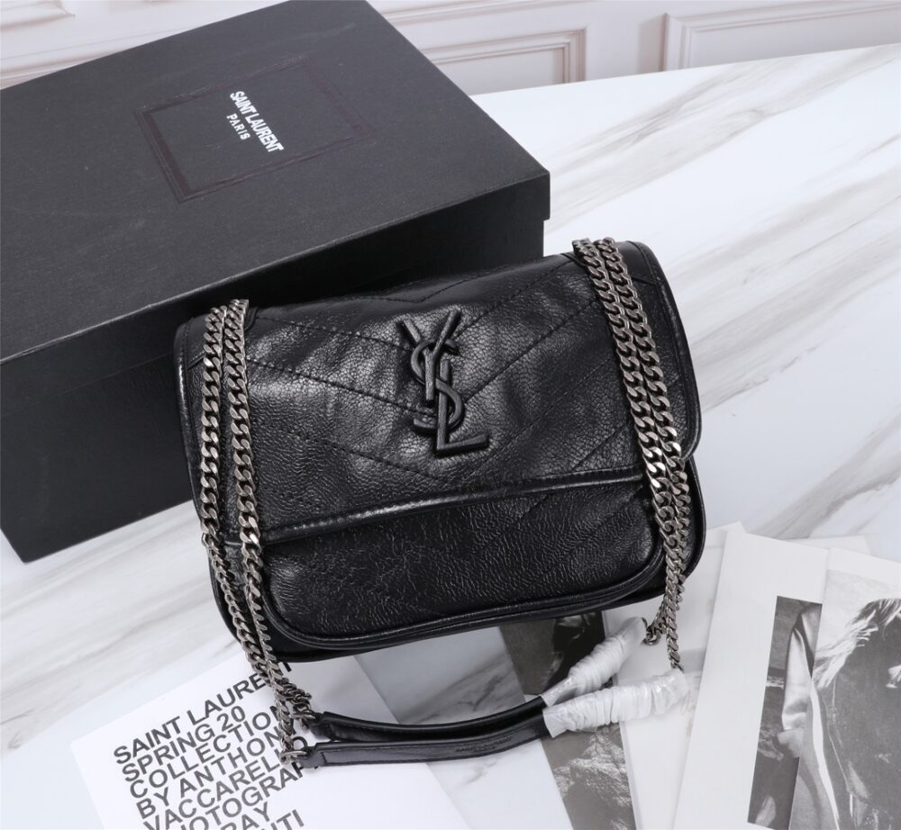 SAINT LAURENT NIKI BABY IN VINTAGE LEATHER BLACK 21CM 6331600EN041000 - Image 2