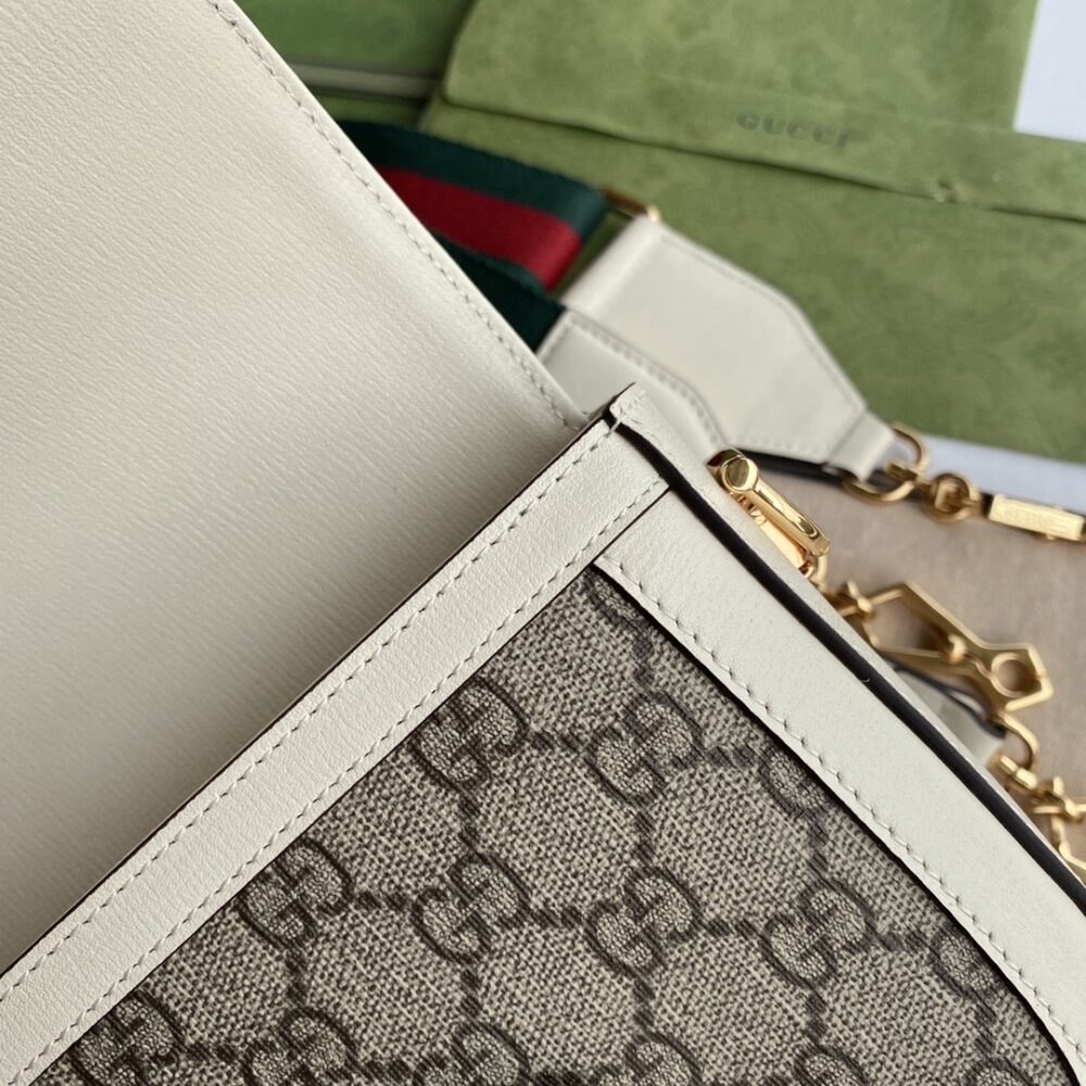 GUCCI HORSEBIT 1955 MINI GG SUPREME CANVAS BEIGE WHITE 20CM 658574 HUHHG 9759 - Image 7