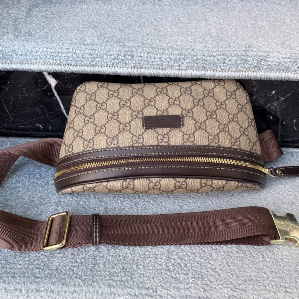 GUCCI GG SUPREME CANVAS BELT BAG BEIGE EBONY 18CM 233269 FCIGX 8588 - Image 6