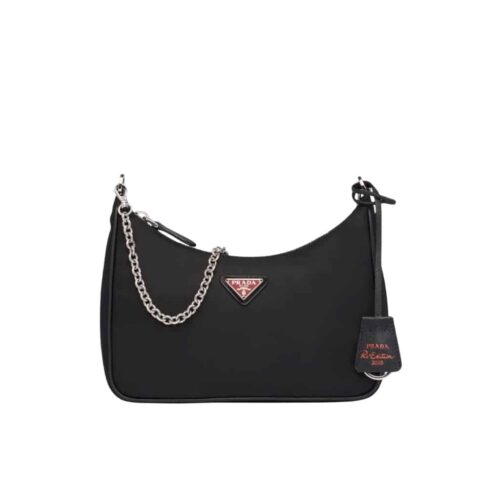 Prada Re Edition 2005 Re Nylon Black Red 22cm 1BH204 064 F0DL1 V I1L