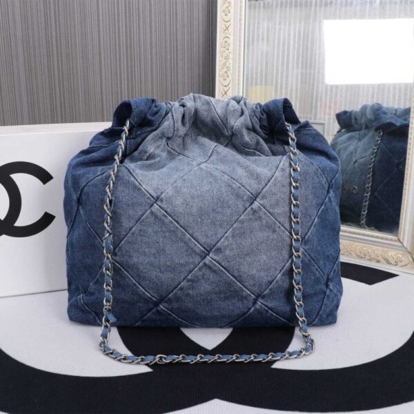 CHANEL 22 HANDBAG WASHED DENIM AS3261 B10439 NM981 - Image 3
