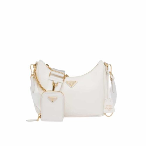 Prada Re Edition 2005 Saffiano Leather Bag White 22cm 1BH204 NZV F02EN V V2M