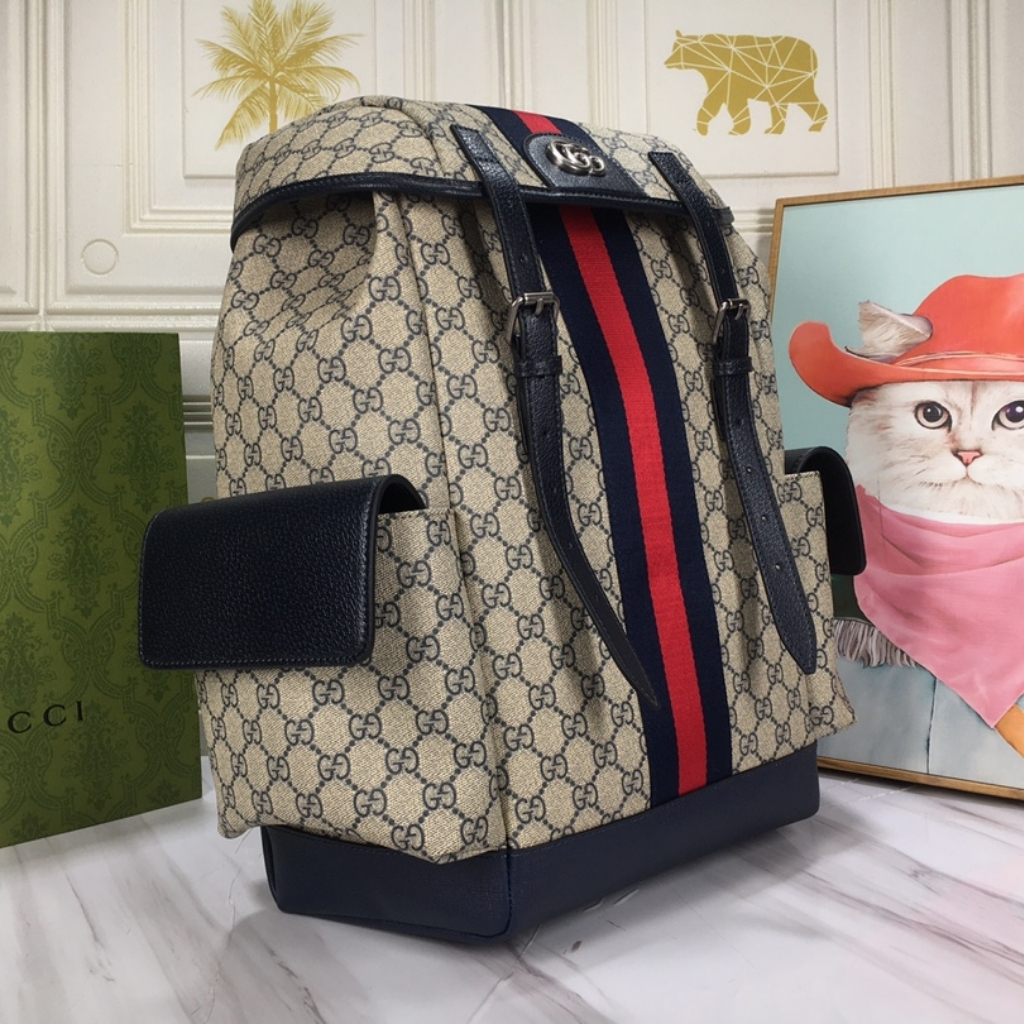Gucci Ophidia GG Medium Backpack Beige Blue GG Supreme 40cm 598140 HUHAN 4079 - Image 3
