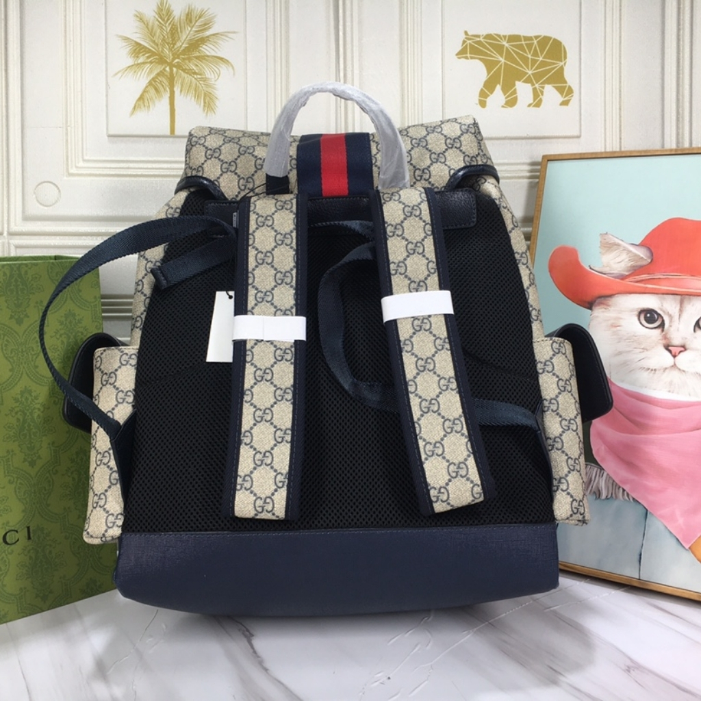 Gucci Ophidia GG Medium Backpack Beige Blue GG Supreme 40cm 598140 HUHAN 4079 - Image 9