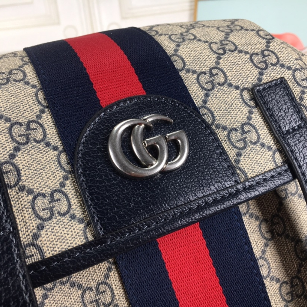 Gucci Ophidia GG Medium Backpack Beige Blue GG Supreme 40cm 598140 HUHAN 4079 - Image 5