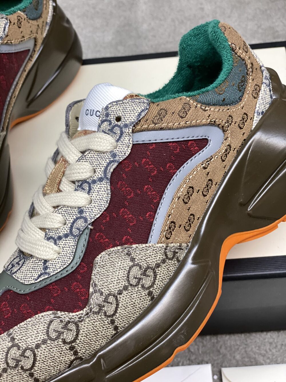 GUCCI WOMEN'S GG RHYTON SNEAKER ‎619891 99WG0 6060 - Image 3