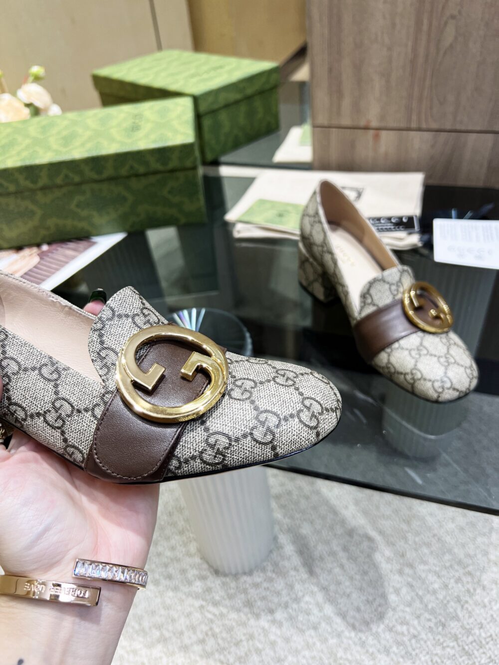 GUCCI WOMEN'S BLONDIE PUMP BEIGE ‎701711 9I650 9769 - Image 10