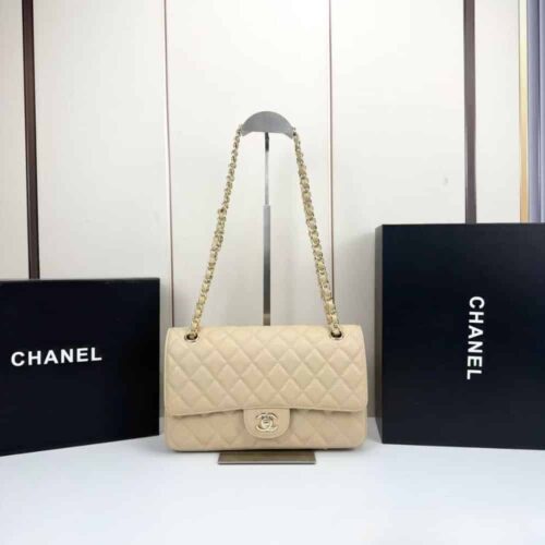 Alternative view of Chanel Classic Medium Double Flap Bag Beige 25cm A01113 Y04059 NZG77