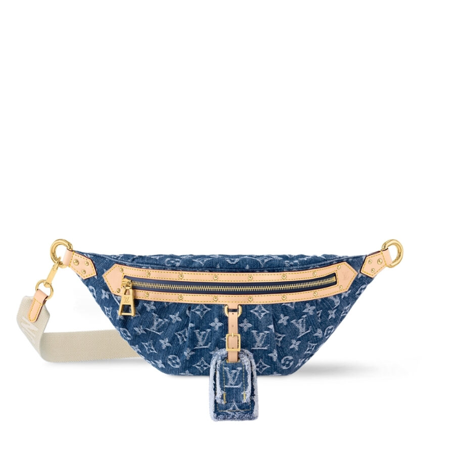 LOUIS VUITTON BUMBAG HIGH RISE DENIM BLUE 38CM M46837