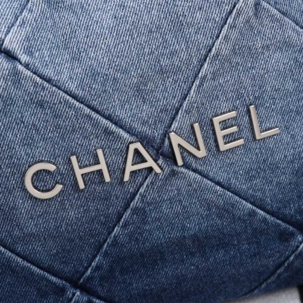 CHANEL 22 HANDBAG WASHED DENIM AS3261 B10439 NM981 - Image 6