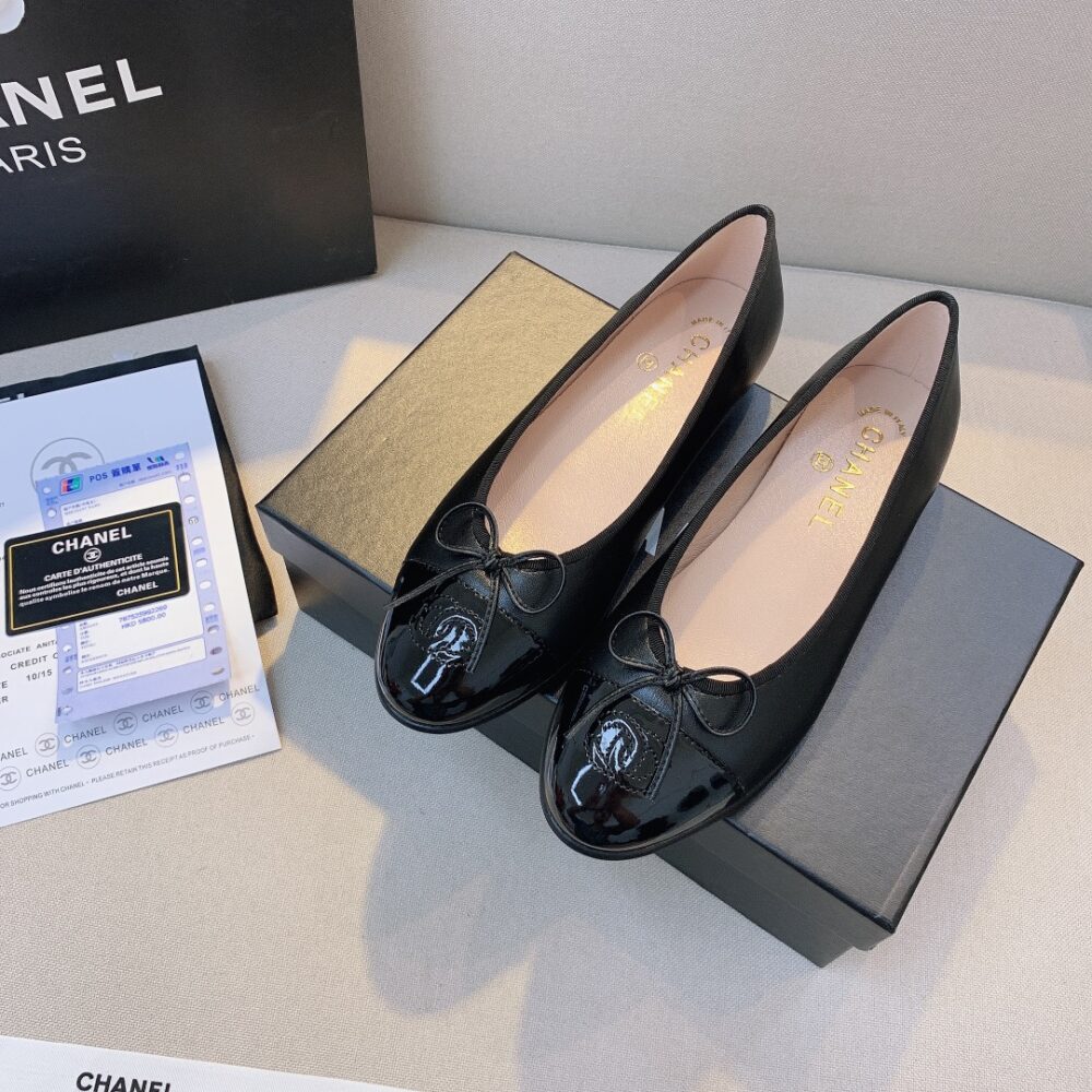 CHANEL BALLET FLATS BLACK G02819 Y01552 94305 - Image 2