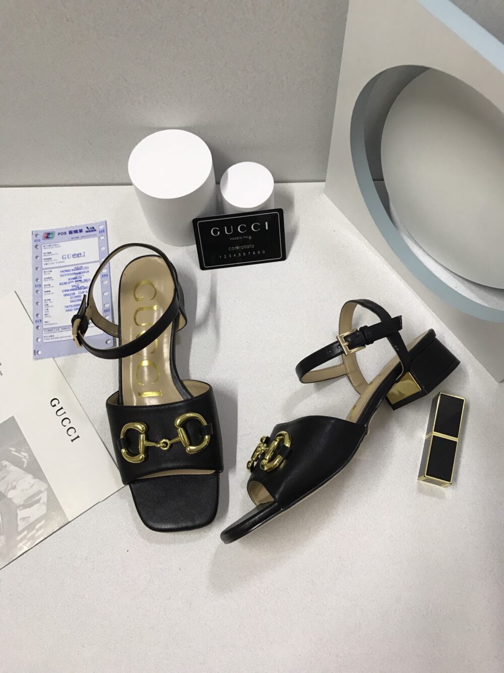 GUCCI WOMEN’S SANDAL WITH HORSEBIT BLACK 655413 BKO00 1000 - Image 7