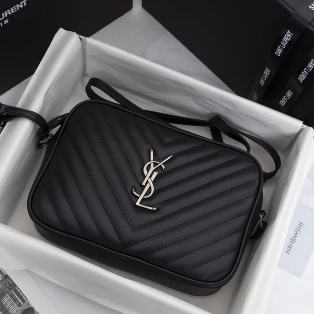 Saint Laurent Lou Camera Bag In Quilted Leather Black Silver Hardware 23Cm 761554DV7041000 - Image 9
