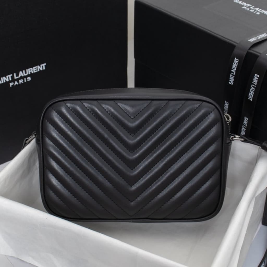 Saint Laurent Lou Camera Bag In Quilted Leather Black Silver Hardware 23Cm 761554DV7041000 - Image 3