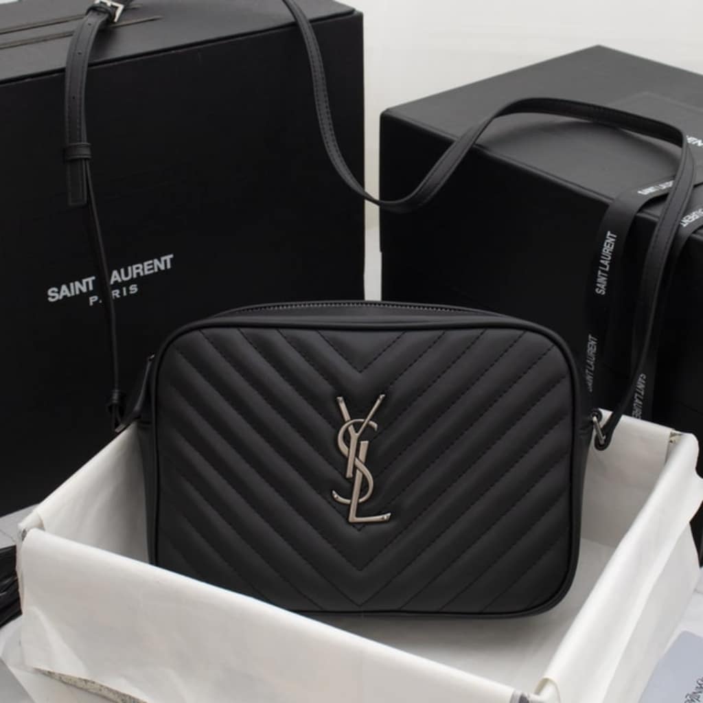 Saint Laurent Lou Camera Bag In Quilted Leather Black Silver Hardware 23Cm 761554DV7041000 - Image 2